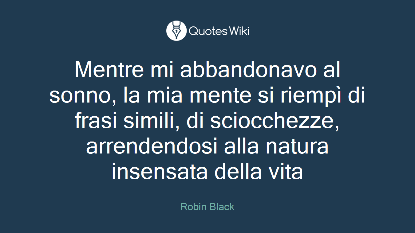 Mentre mi abbandonavo al sonno, la mia mente si riempì di frasi simili, di sciocchezze, arrendendosi alla natura insensata della vita