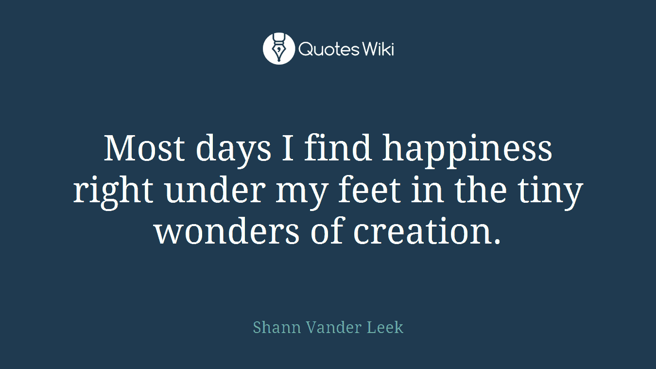 Most days I find happiness right under my feet in the tiny wonders of creation.