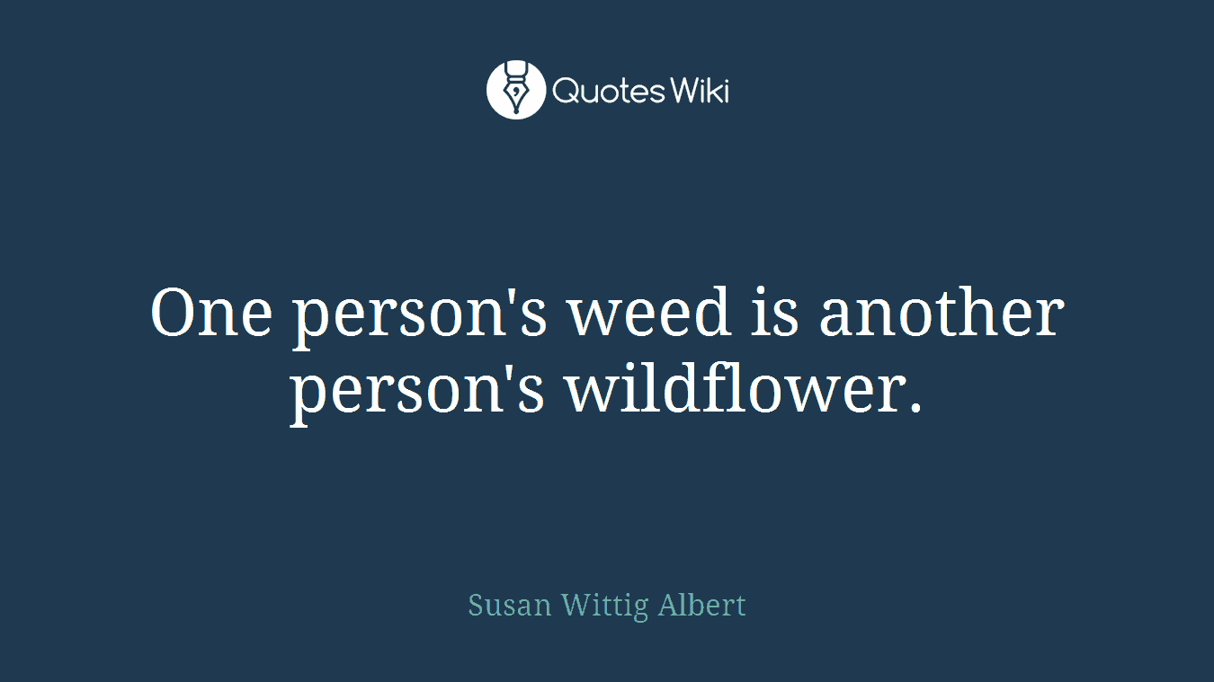 One person's weed is another person's wildflower.