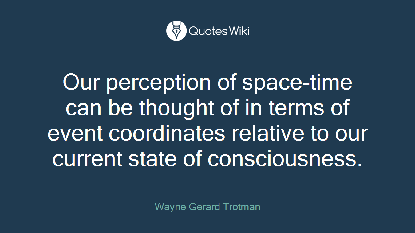 Our perception of space-time can be thought of in terms of event coordinates relative to our current state of consciousness.