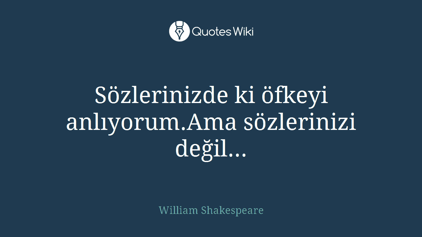 Sözlerinizde ki öfkeyi anlıyorum.Ama sözlerinizi değil...