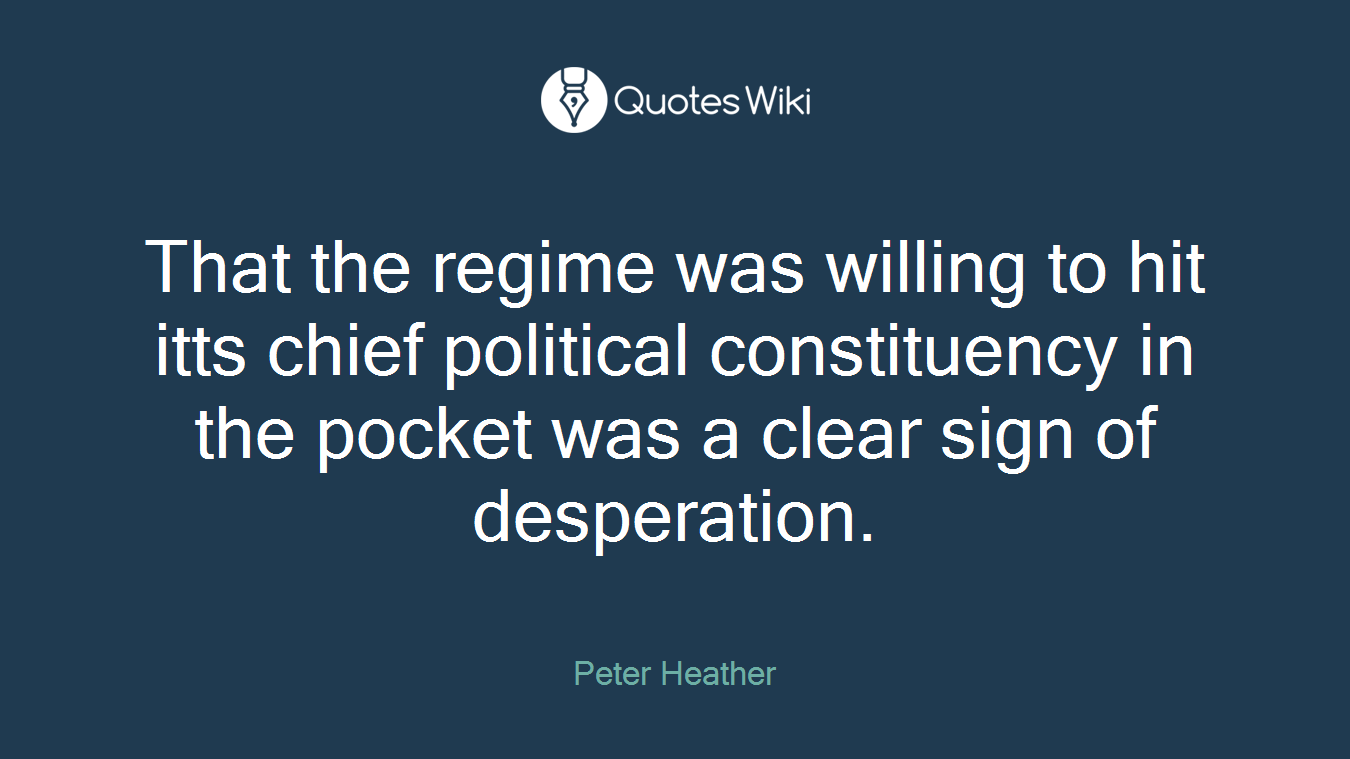 That the regime was willing to hit itts chief political constituency in the pocket was a clear sign of desperation.