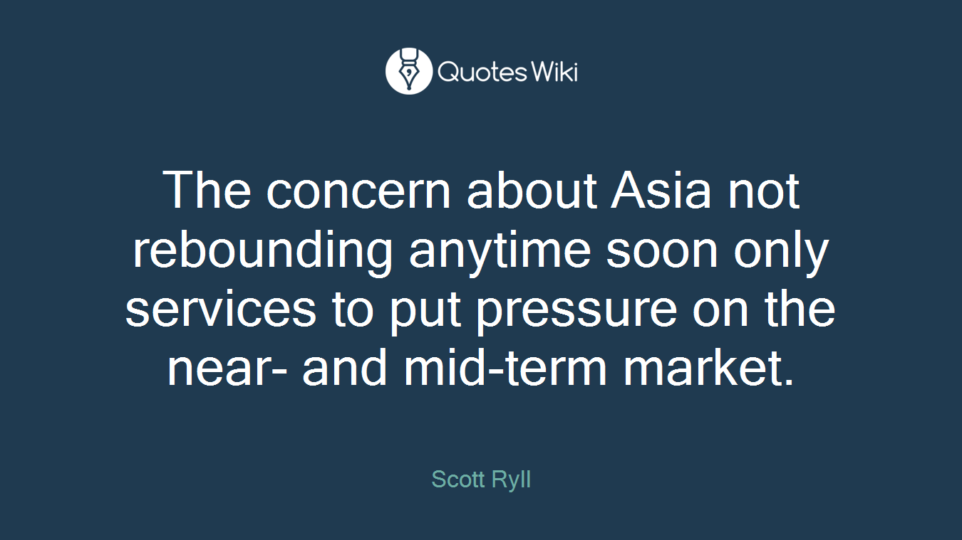 The concern about Asia not rebounding anytime soon only services to put pressure on the near- and mid-term market.