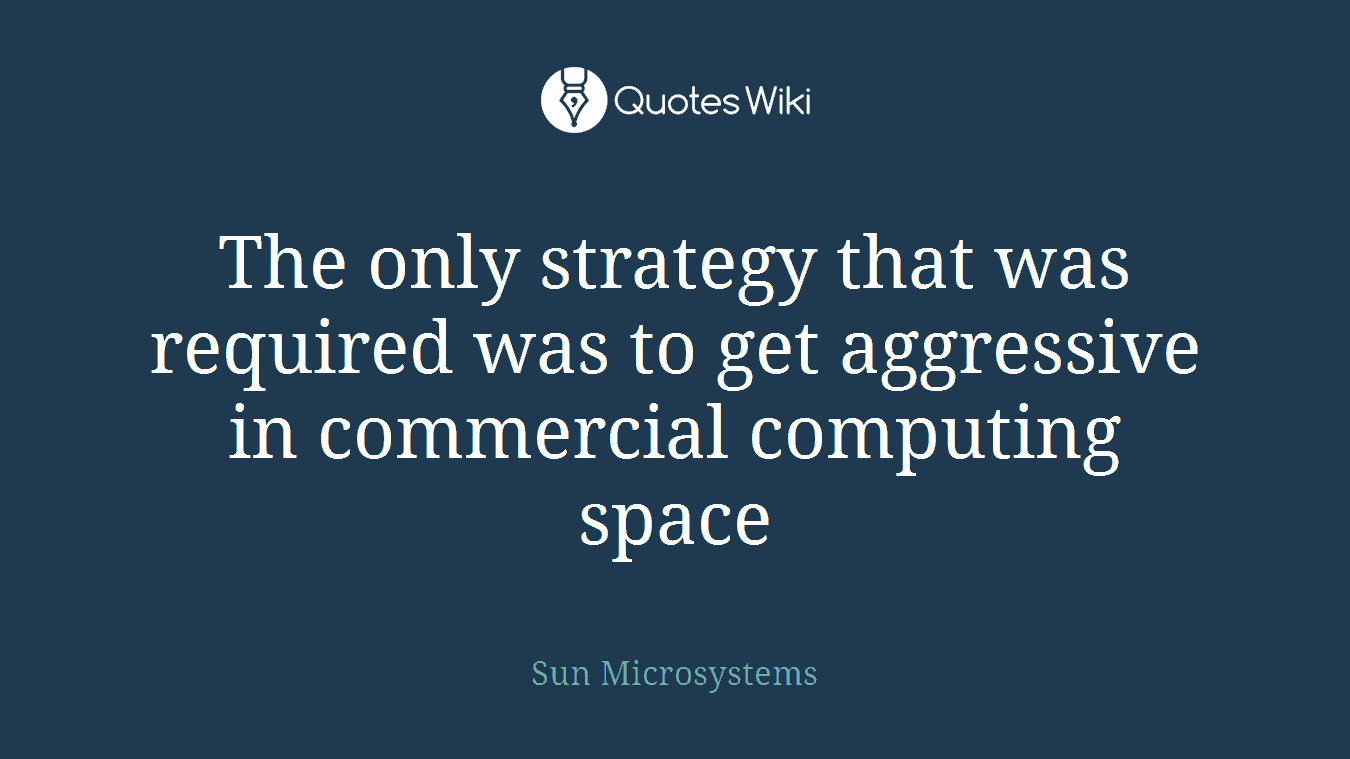The only strategy that was required was to get aggressive in commercial computing space