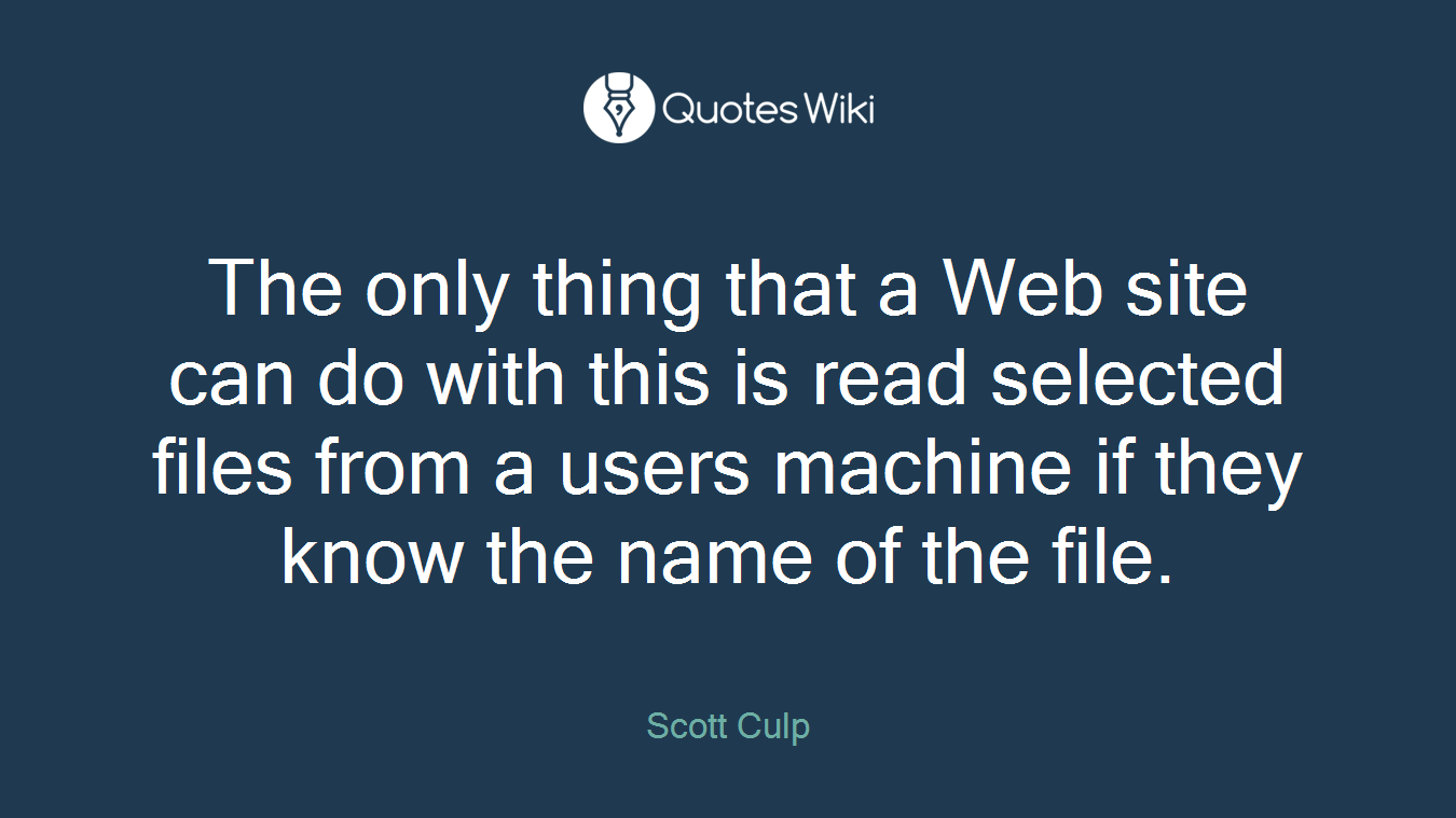 The only thing that a Web site can do with this is read selected files from a users machine if they know the name of the file.
