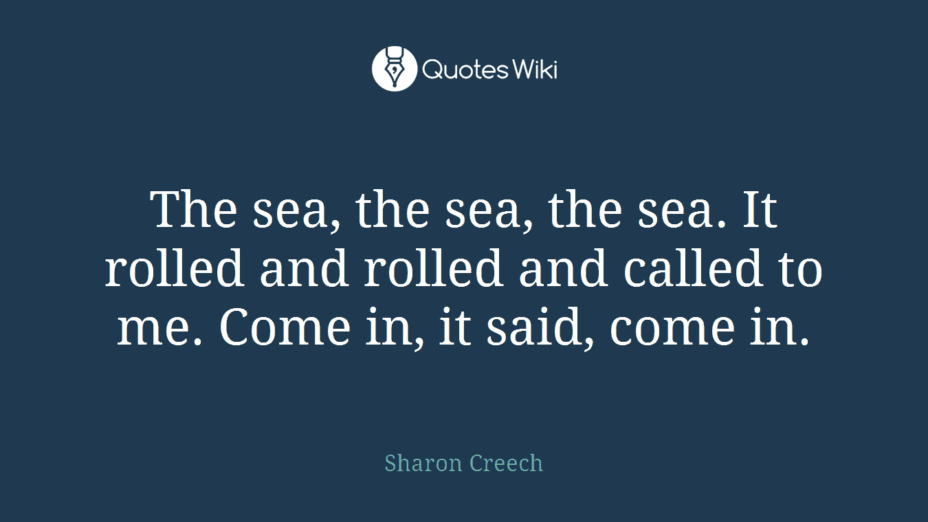 The sea, the sea, the sea. It rolled and rolled and called to me. Come in, it said, come in.