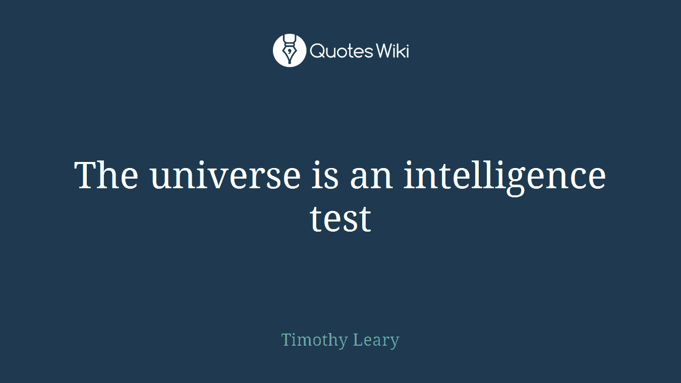 The universe is an intelligence test