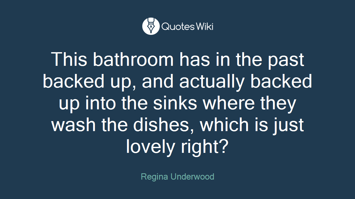 This bathroom has in the past backed up, and actually backed up into the sinks where they wash the dishes, which is just lovely right?