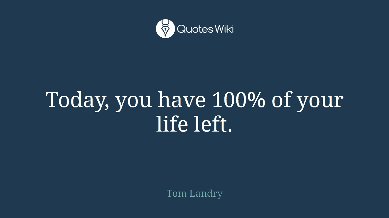 Today, you have 100% of your life left.