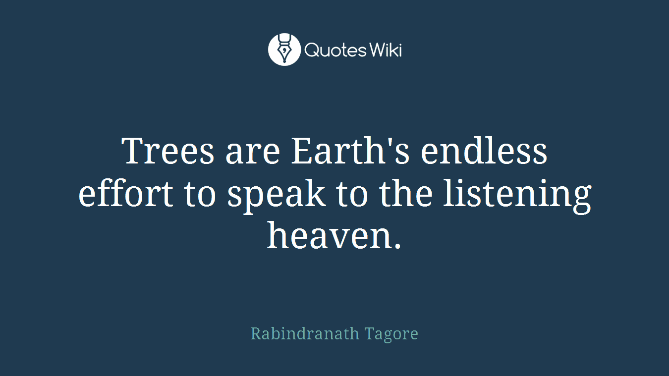 Trees are Earth's endless effort to speak to the listening heaven.