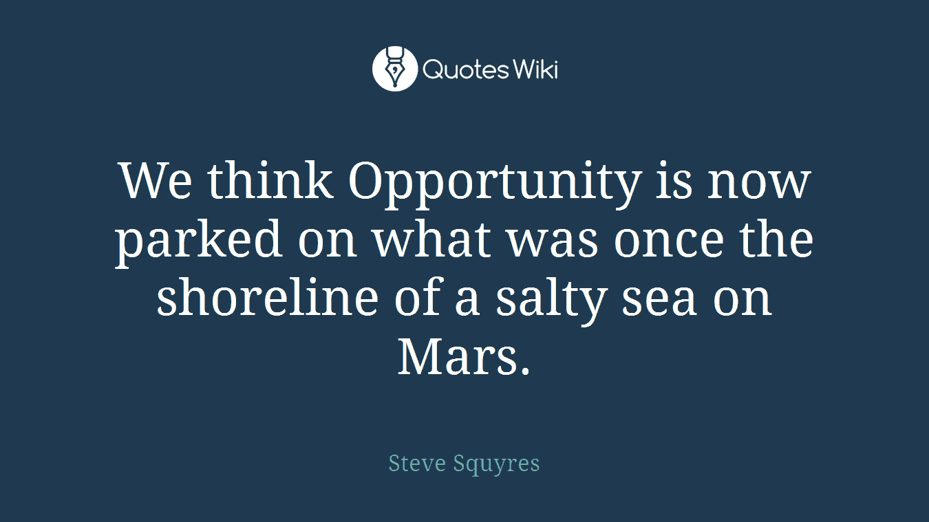 We think Opportunity is now parked on what was once the shoreline of a salty sea on Mars.