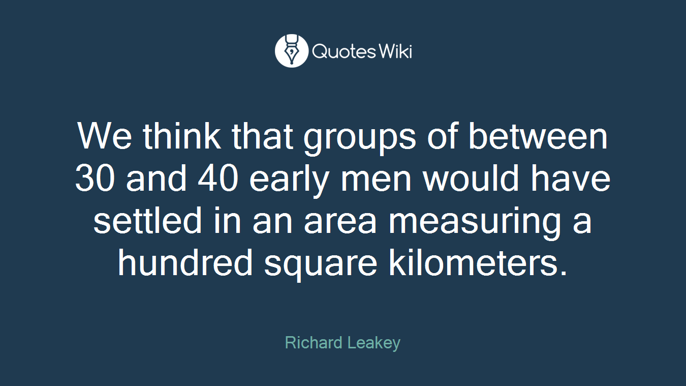 We think that groups of between 30 and 40 early men would have settled in an area measuring a hundred square kilometers.