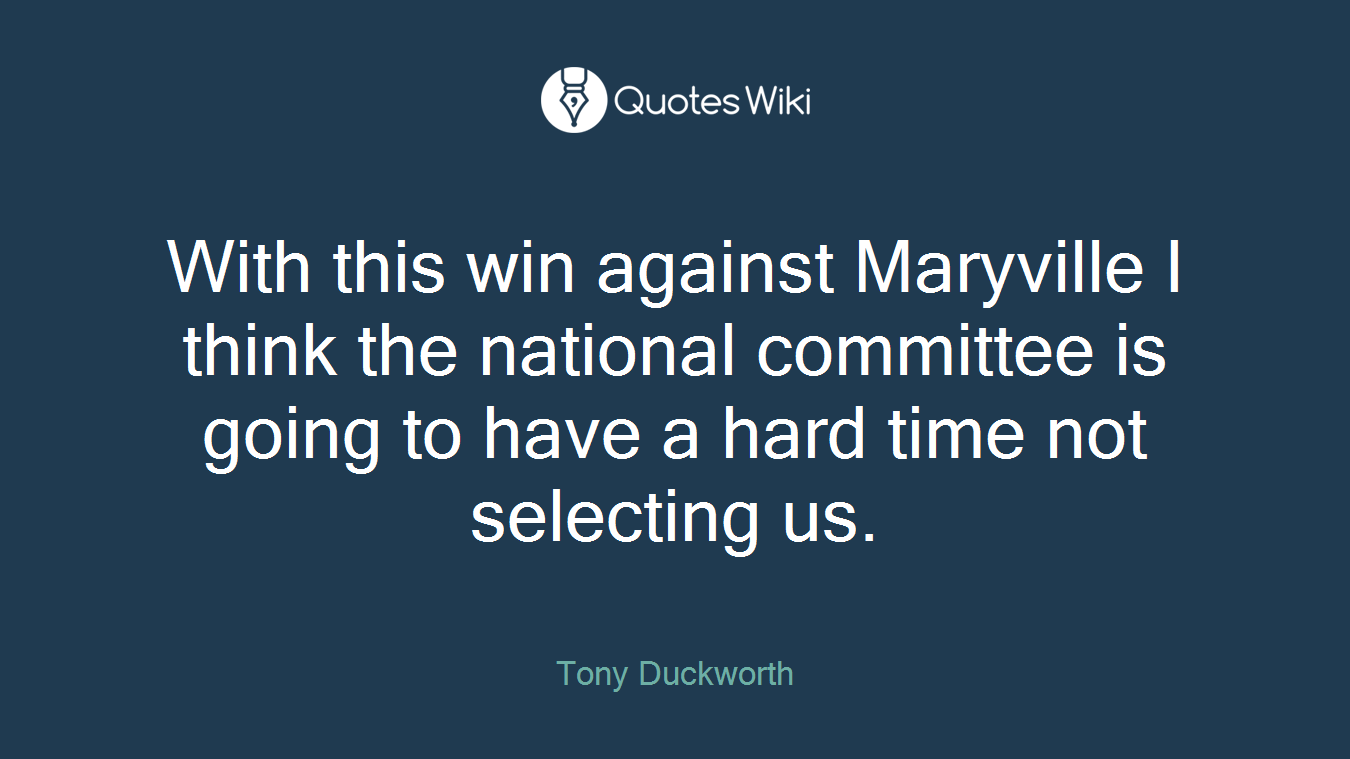 With this win against Maryville I think the national committee is going to have a hard time not selecting us.